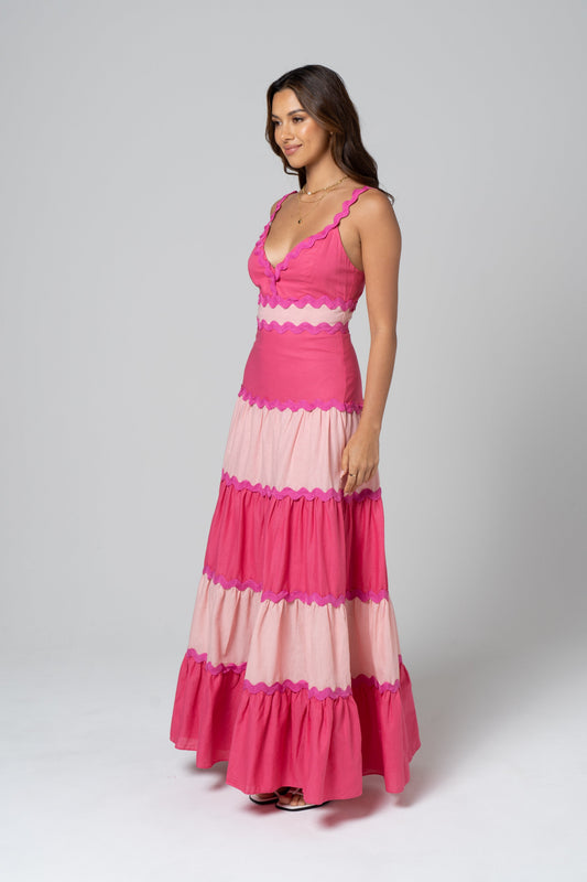 Darla Pink Ric Rac Maxi Dress