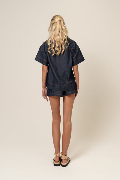 Indigo Blue Denim Top