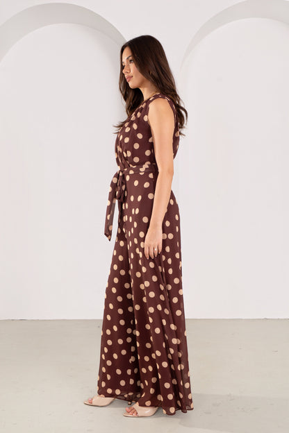 Bobbie Chocolate Polka Dot Jumpsuit