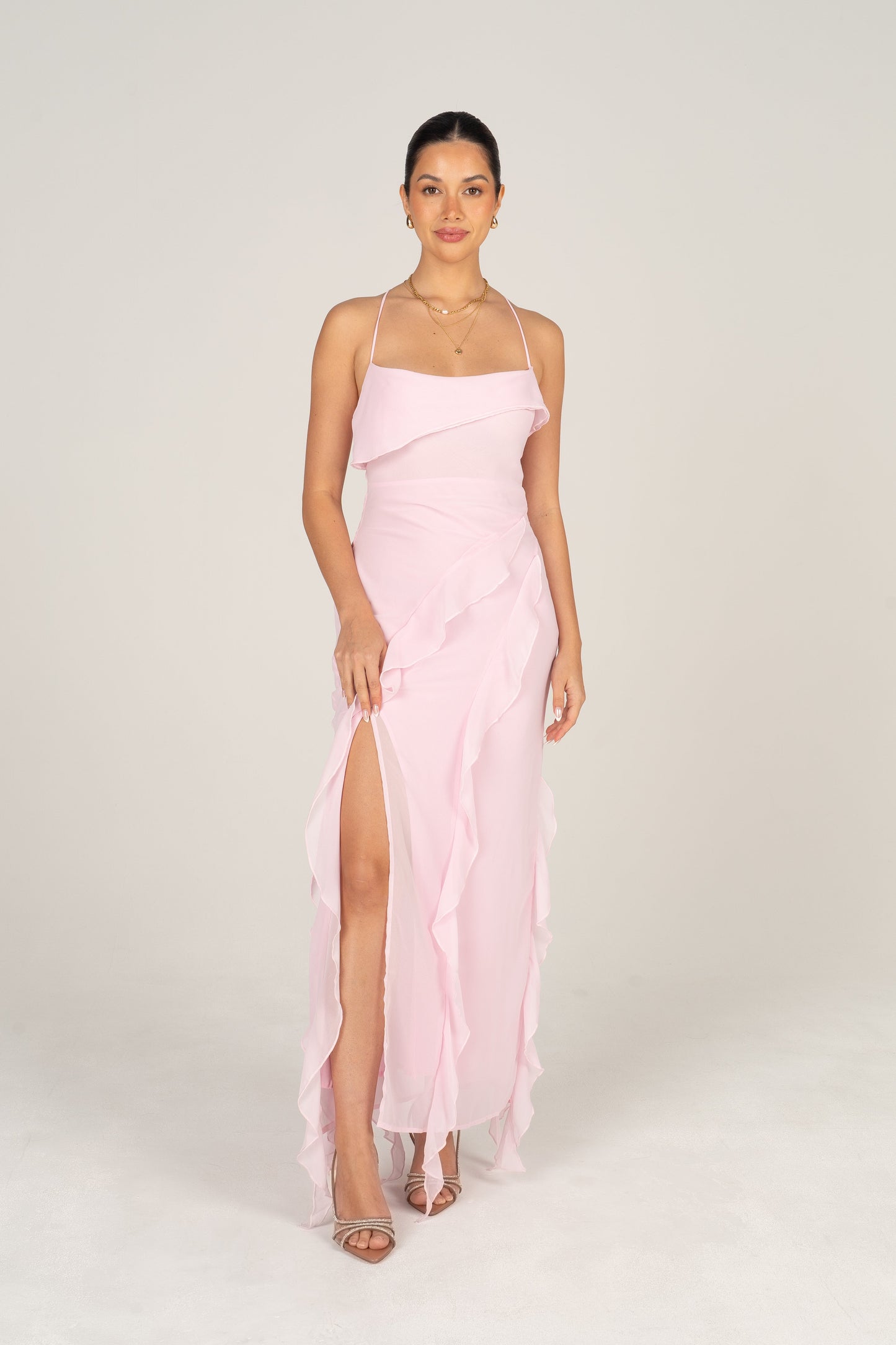 Charlene Criss Cross Back Maxi Dress