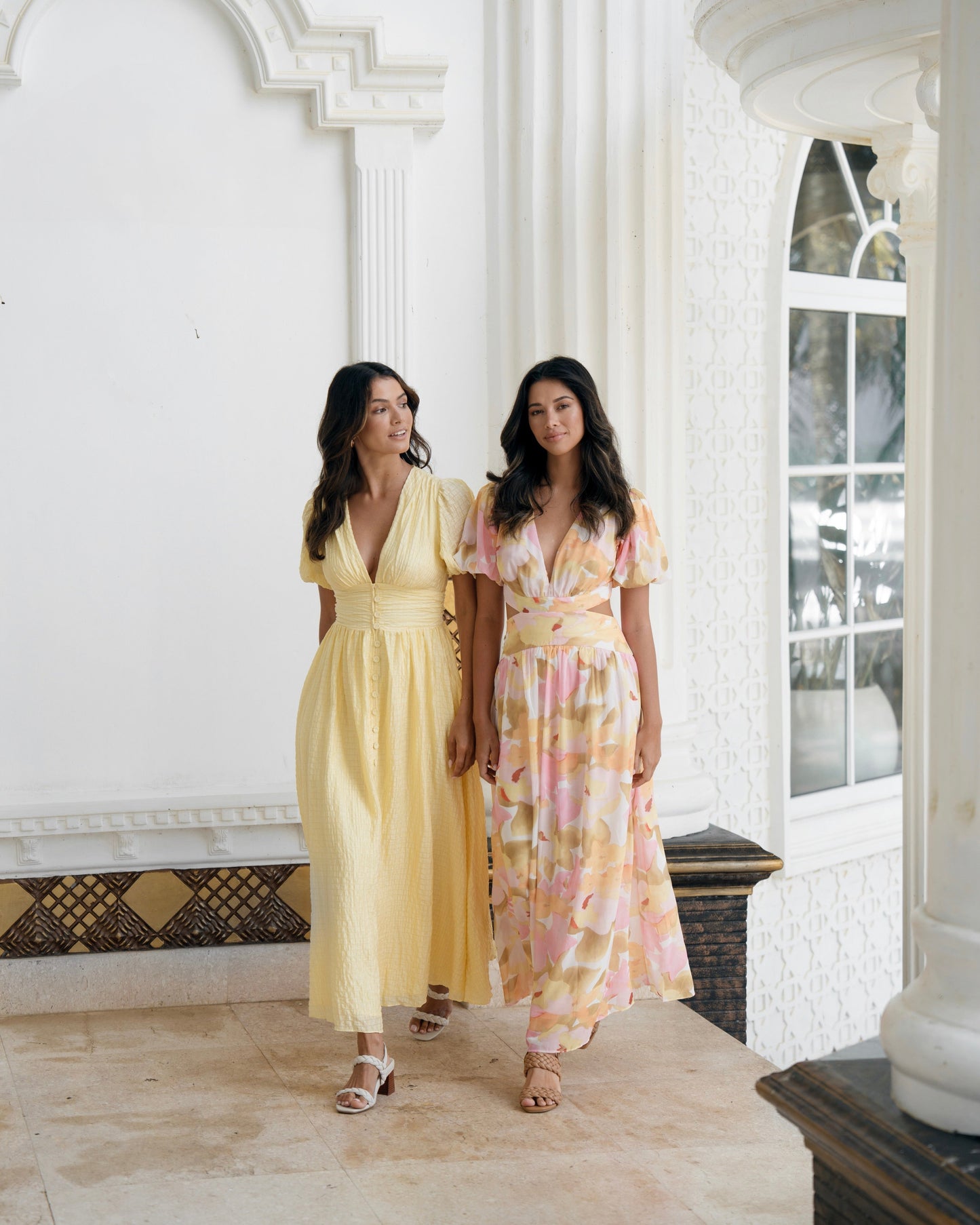Alissa Puff Sleeve Button Down Midi Dress