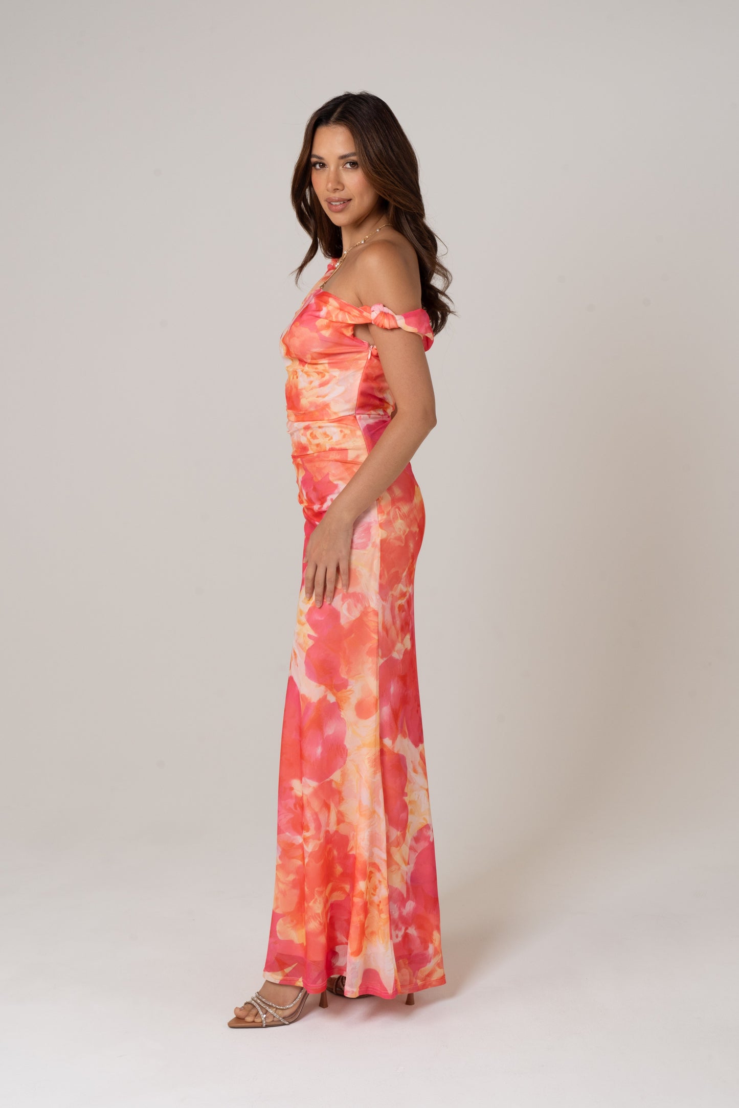 Lani Drop Shoulder Pink Maxi Dress