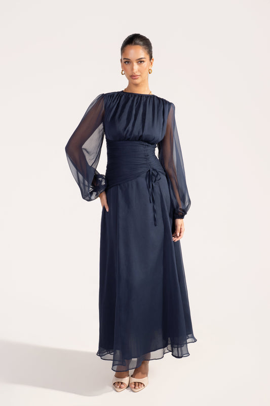 Lunara Long Sheer Sleeve Maxi Dress