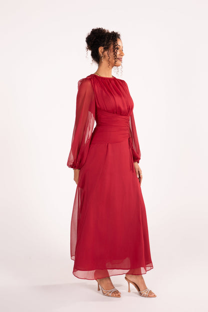 Lunara Long Sheer Sleeve Maxi Dress