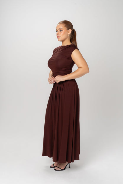 Niamh Asymmetrical Drop Waist Maxi Dress