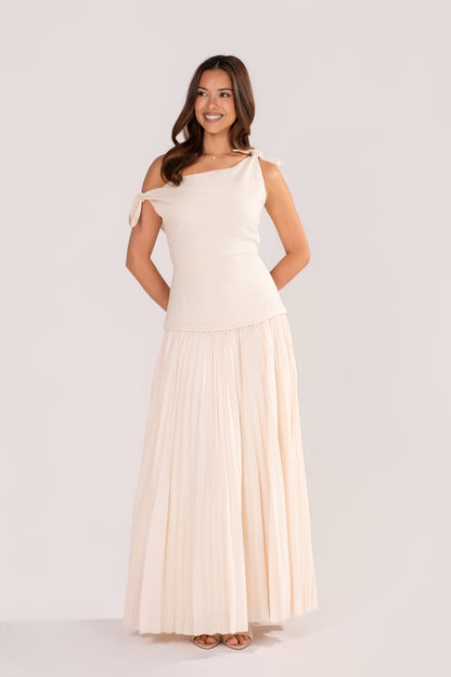 Ophelia Drop Shoulder Pleated Maxi Dress