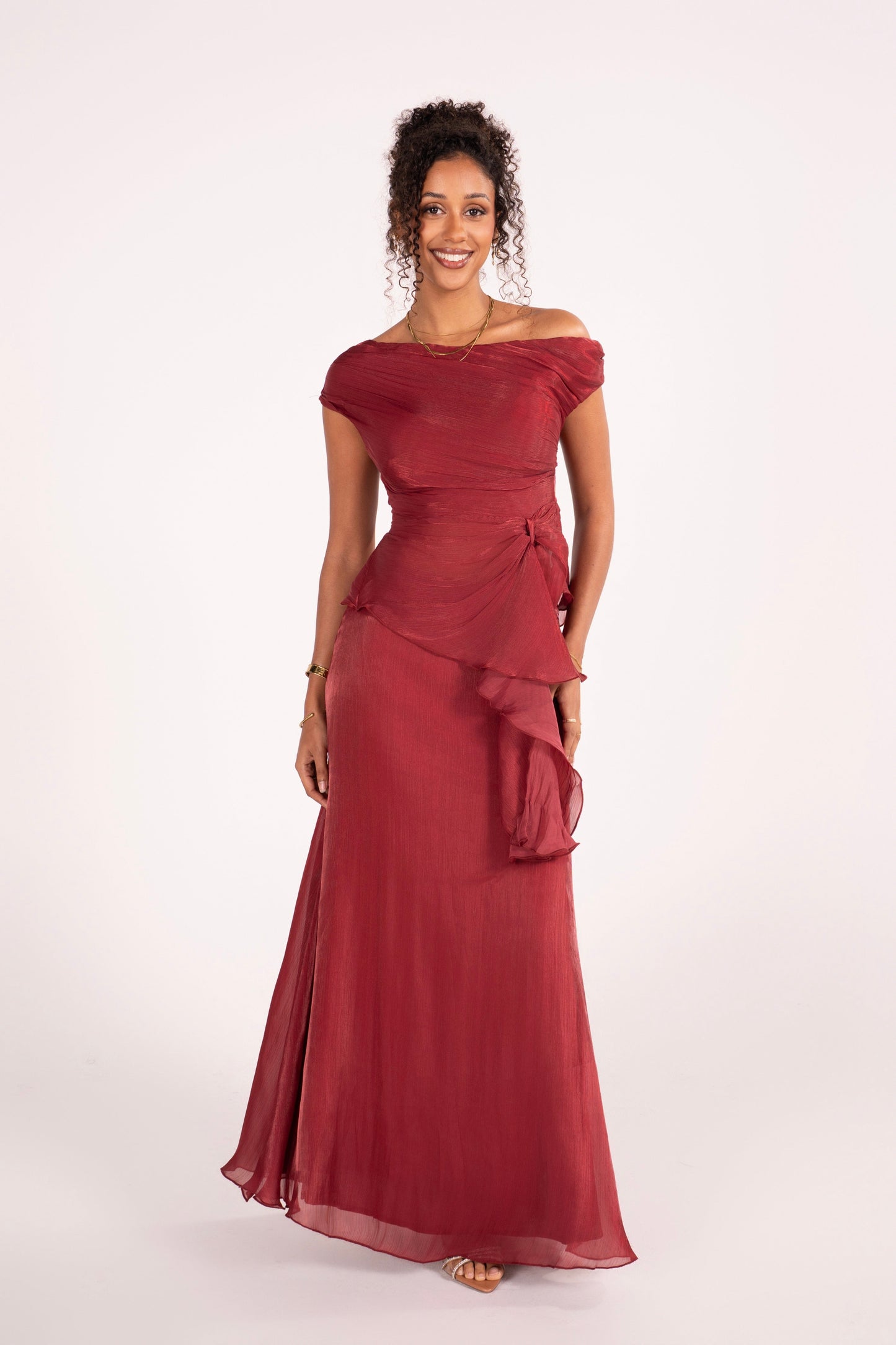 Renata Shimmer Drop Shoulder Top & Maxi Skirt