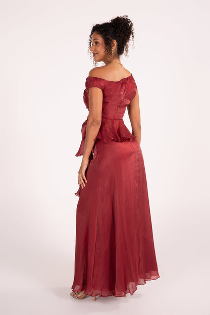 Renata Shimmer Drop Shoulder Top & Maxi Skirt
